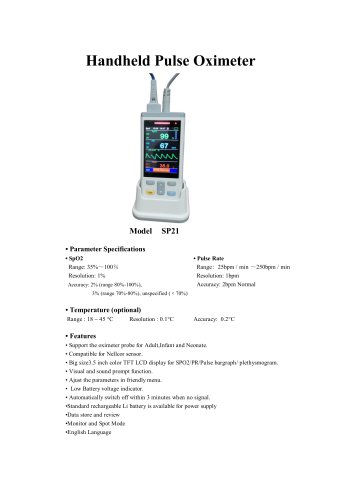 hand-held pulse oximeter SP21