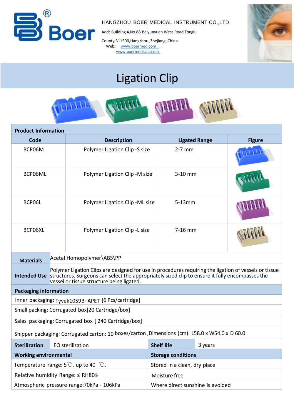 Disposable polymer Ligation Clip & Clip Appliers - Hangzhou Boer Medical Instrument