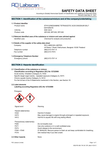 Ethylenediamine tetraacetic acid disodium salt dihydrate