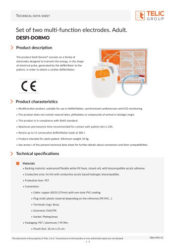 Defibrillation electrodes adults