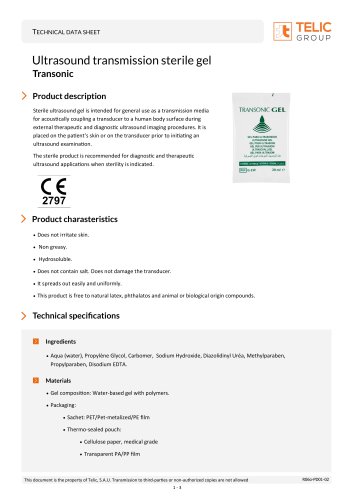 GC-15/E Sterile ultrasound transmission gel