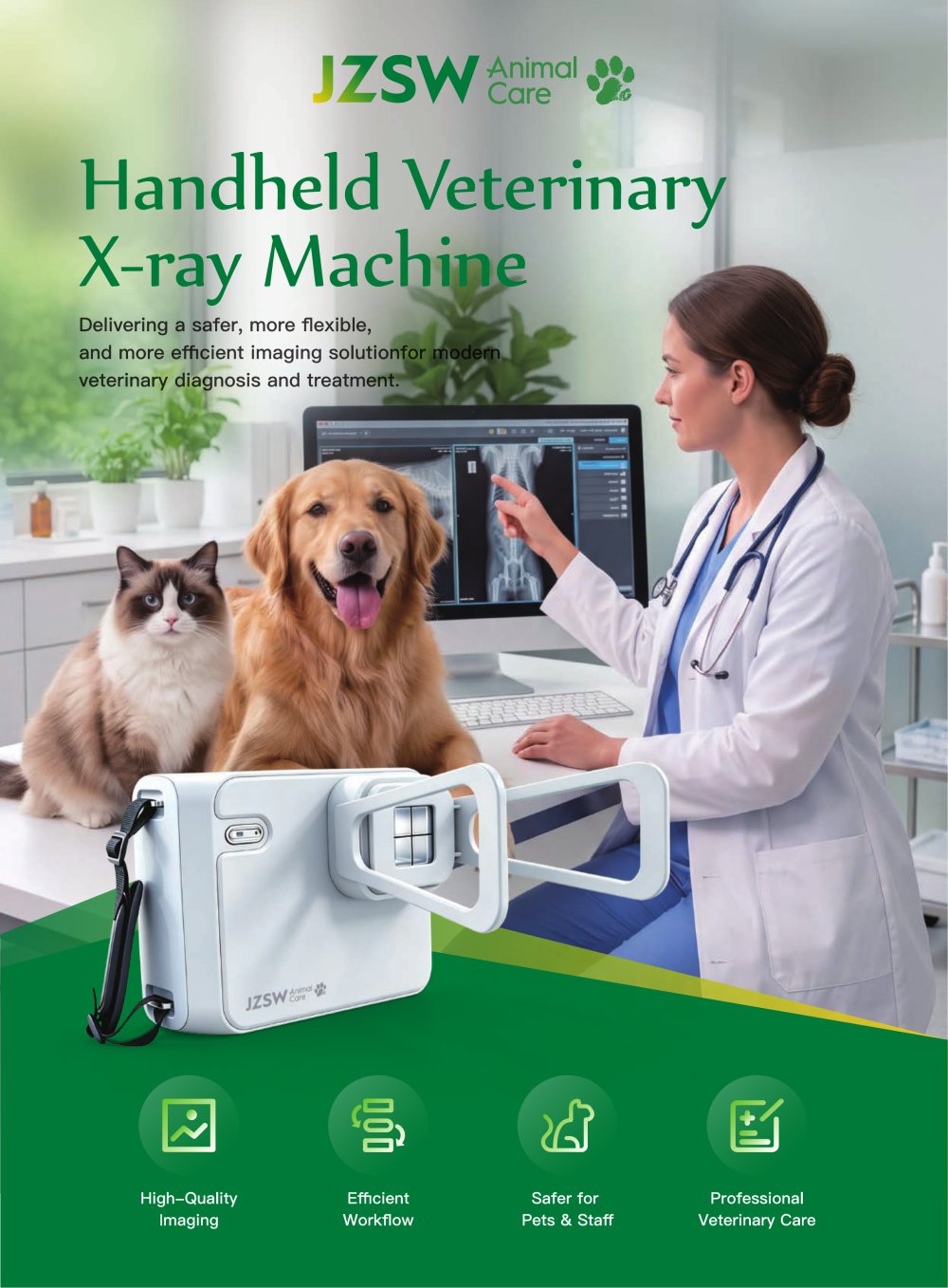 Digital veterinary X-ray system JZVX100 - JZ Biotech