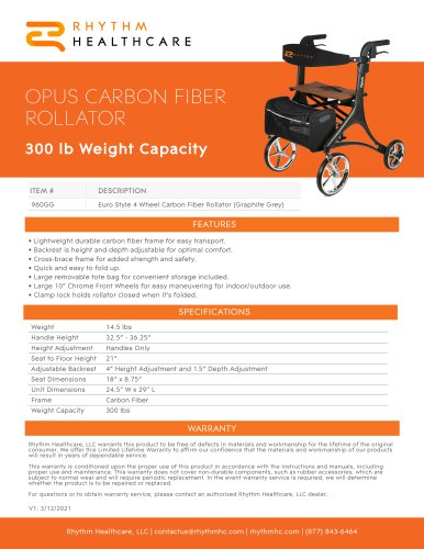OPUS CARBON FIBER ROLLATOR