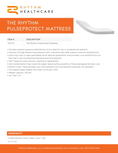 THE RHYTHM PULSEPROTECT MATTRESS
