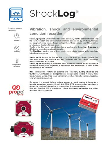 SHOCKLOG - Impact, vibration and environmental condition recorder