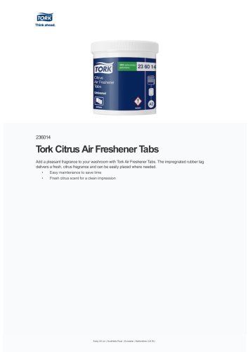 562500 Tork Citrus Air Freshener Tabs