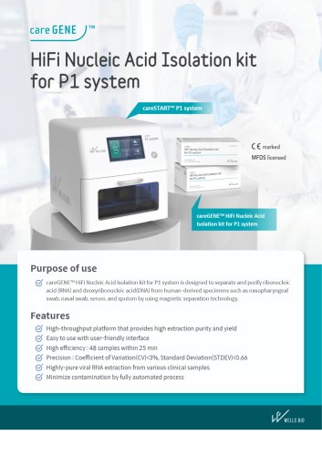 areGENE&trade; HiFi Nucleic Acid Isolation kit for P1 system