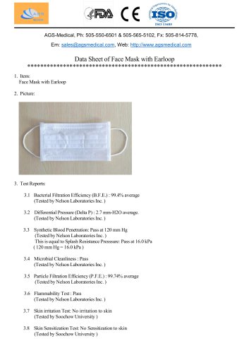 Face Mask with Earloop