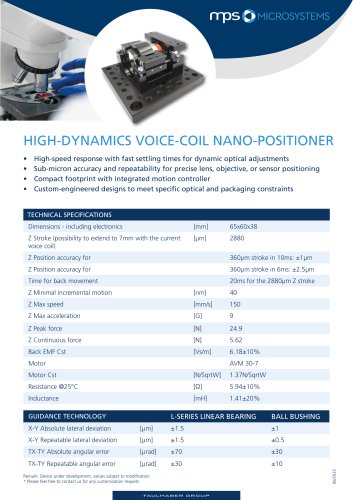 HIGH-DYNAMICS VOICE-COIL NANO-POSITIONER