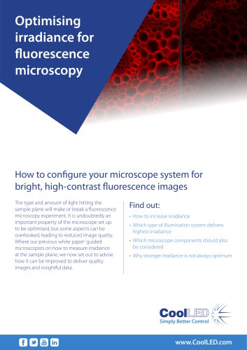 Optimising irradiance for fluorescence microscopy