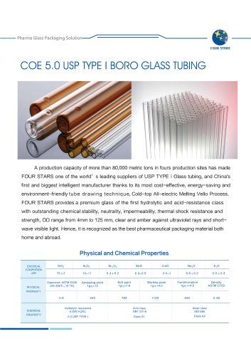 FOUR STARS COE 5.0 USP TYPE I BORO GLASS TUBING