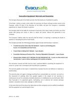 Evacuation Equipment Warranty and Guarantee