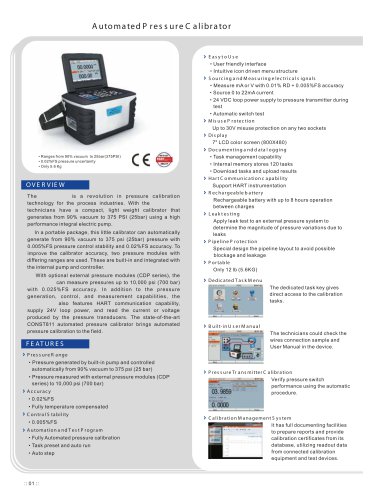 Automated Pressure Calibrator