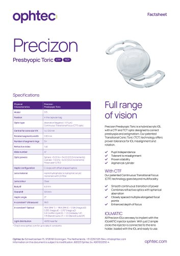 Precizon Presbyopic Toric