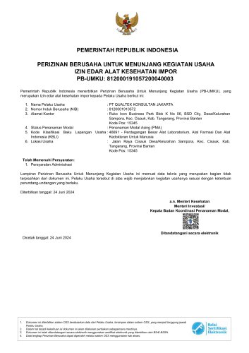 Indonesia Registration Certificate TD