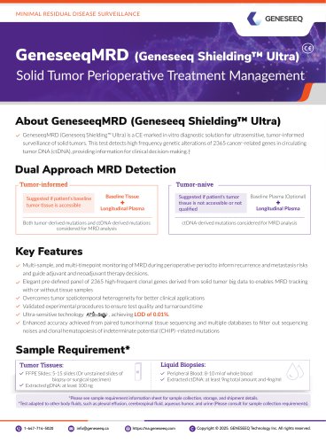 Geneseeq Genetic mutation test kit SHIELDING&trade; ULTRA