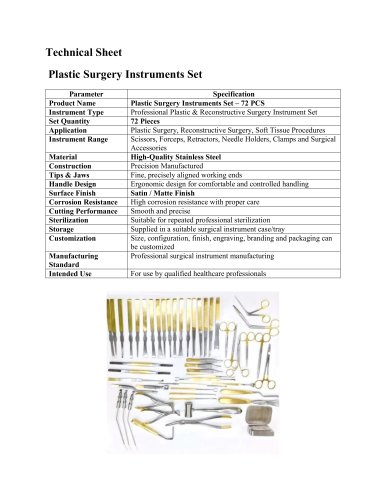 Plastic surgery instrument kit BI-001571