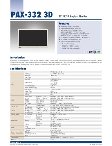 PAX-332 3D - Datasheet