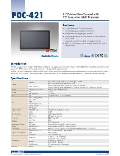 POC-421 (12th Generation Intel® Processor) - Datasheet