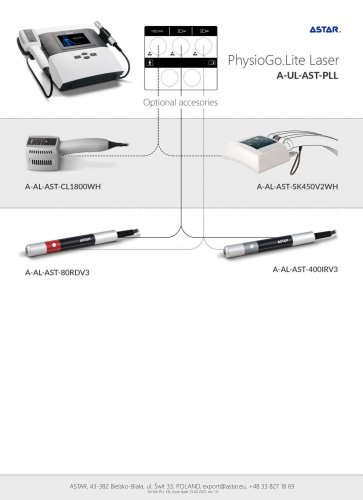 PhysioGo.Lite Laser with compatible accessories