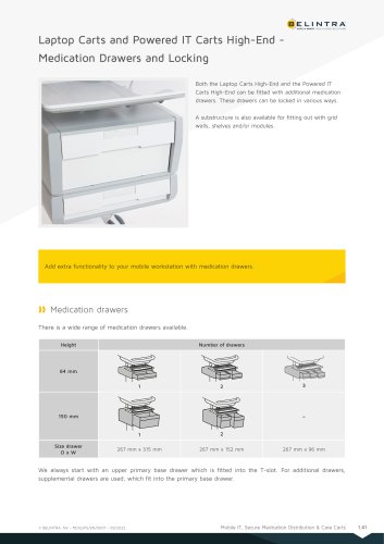 Laptop Carts and Powered IT Carts High-End - Medication Drawers and Locking