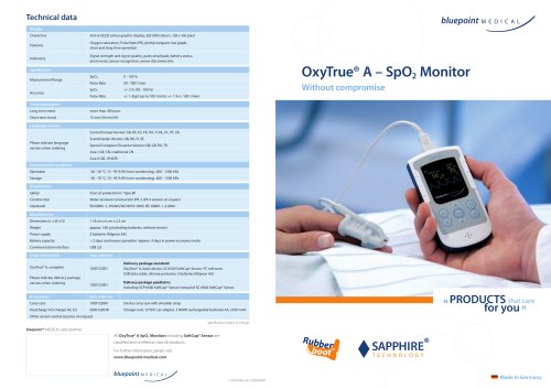 Pulse oximeter Oxytrue A