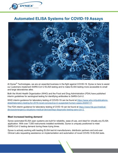 Automated ELISA Systems for COVID-19 Assays