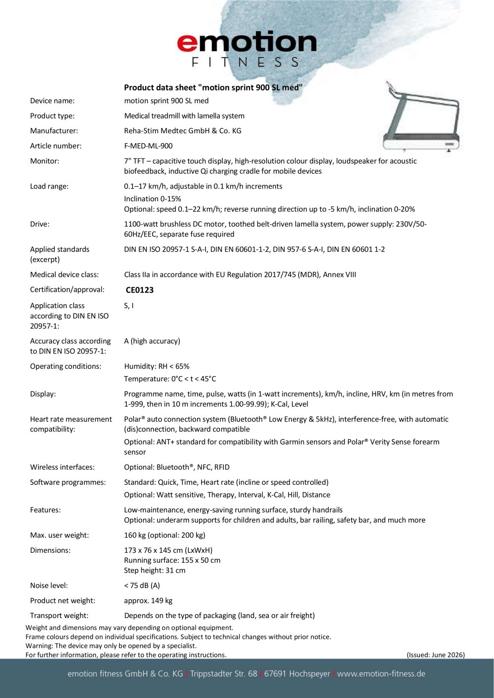 motion sprint 900 SL med - Emotion Fitness