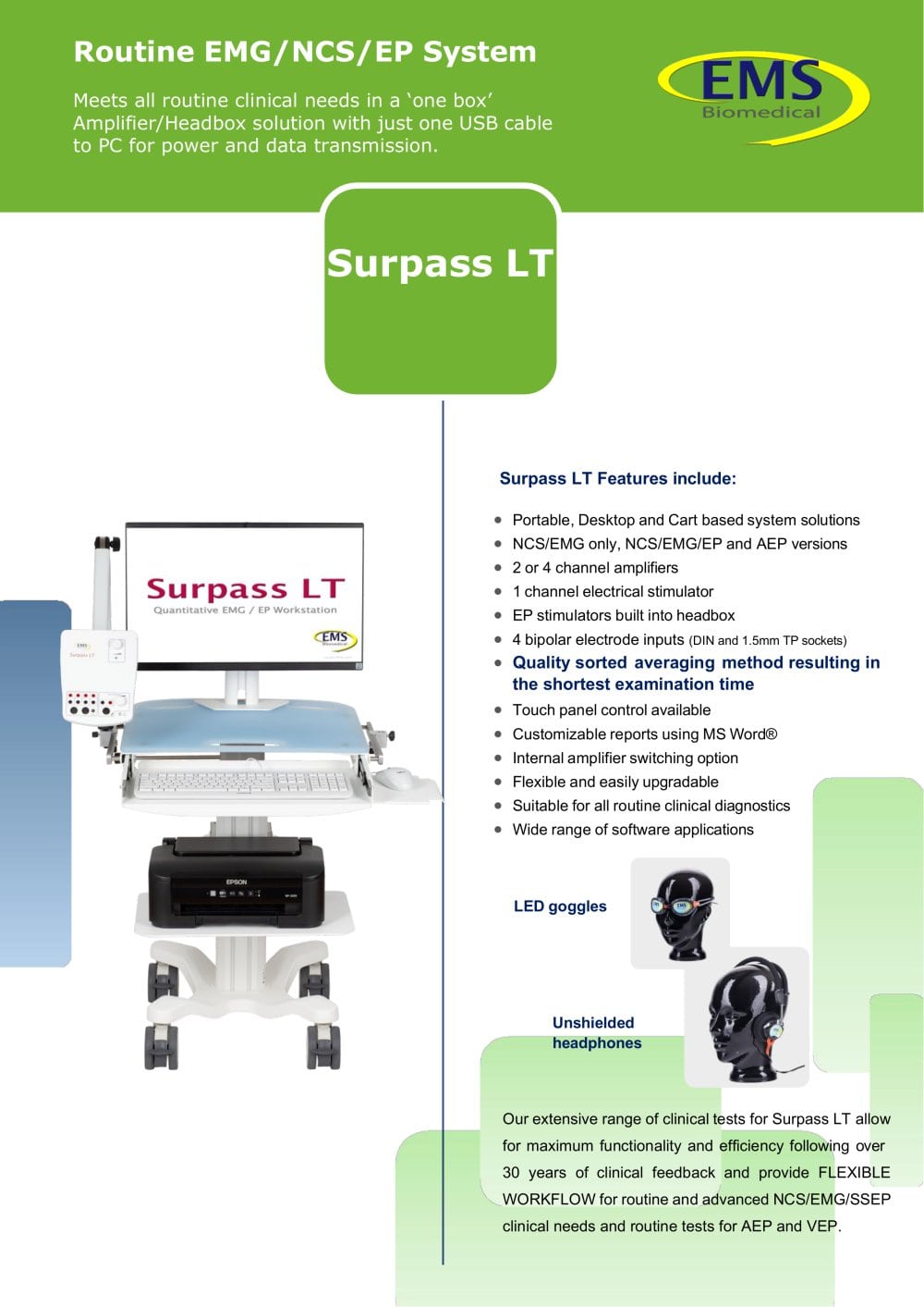 Surpass LT - EMG/NCS/EP  - EMS Biomedical