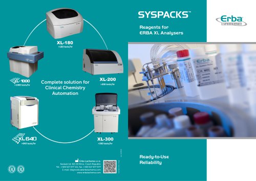 SYSPACKS ™ Reagents for ERBA XL Analysers