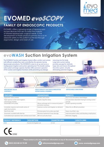 evoWASH Suction Irrigation System