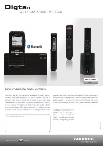 PRODUCT OVERVIEW DIGITAL DICTATION 2011