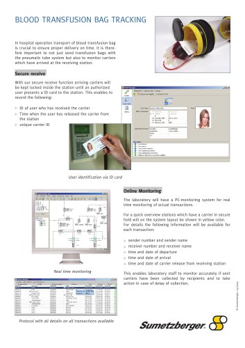 Blood transfusion bag tracking