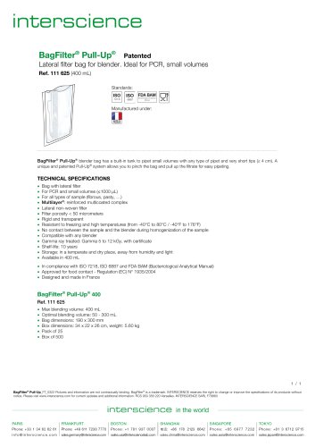 BagFilter Pull-Up technical file