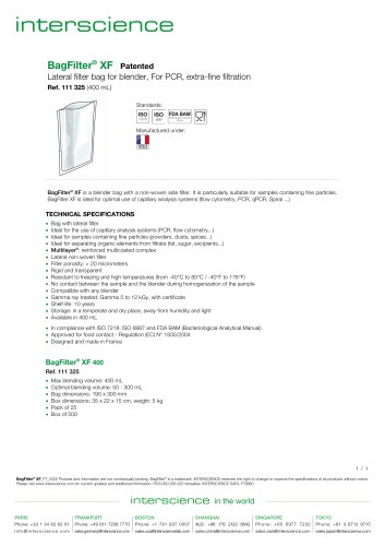BagFilter XF technical file