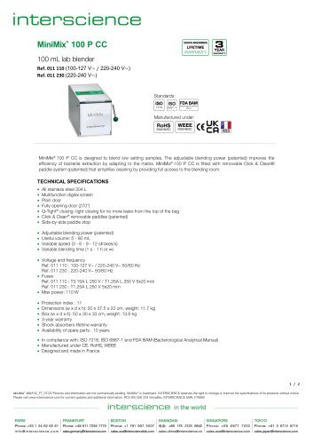 MiniMix 100 P CC technical file