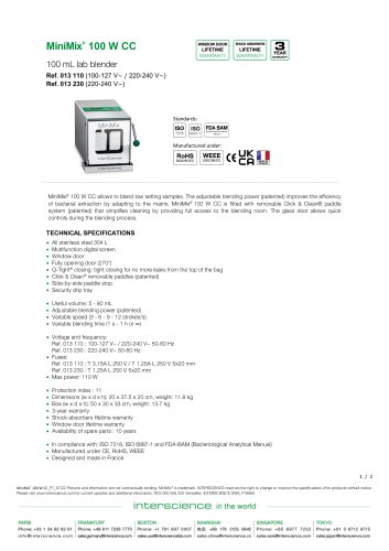Technical file MiniMix 100 W CC