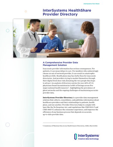 InterSystems HealthShare Provider Directory