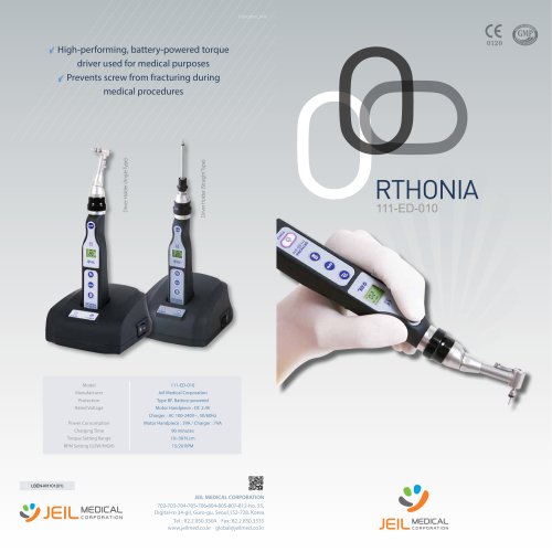 Orthodontic - Orthonia 010 Battery Powered Torque Driver