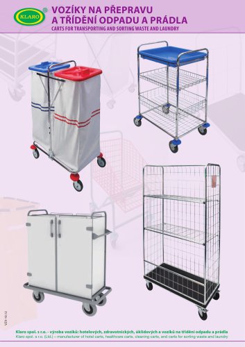 Carts for transporting and sorting waste and laundry