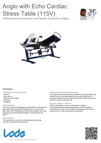 Angio with Echo Cardiac Stress Table (115V)