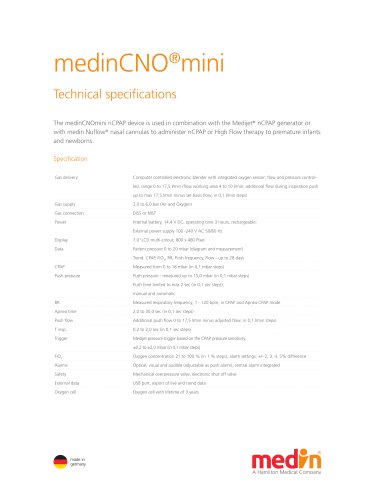 Technical Specifications medinCNO®mini