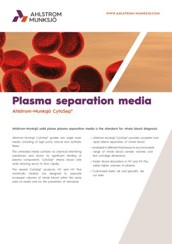 CytoSep® Plasma Separation Media