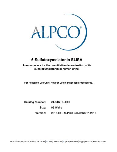 6-Sulfatoxymelatonin ELISA