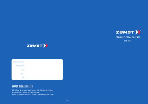 Zamst Product Catalog 2021 (For Asia )