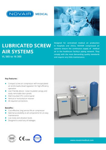 Lubricated screw medical air systems