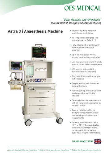 Astra 3 i Anaesthesia Machine