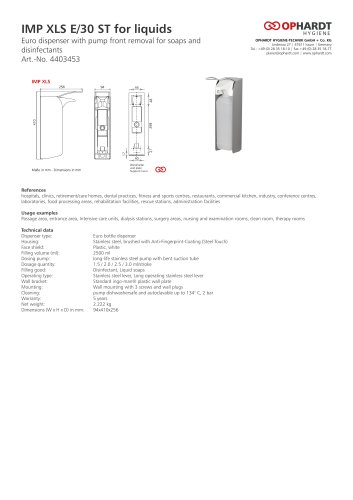 IMP XLS E/30 ST for liquids