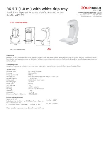 RX 5 T (1,0 ml) with white drip tray