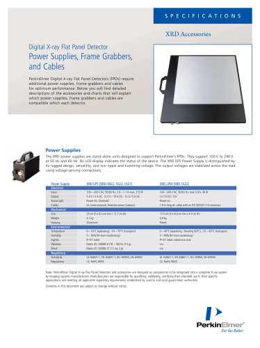 Digital X-ray Flat Panel Detector Power Supplies, Frame Grabbers, and Cables